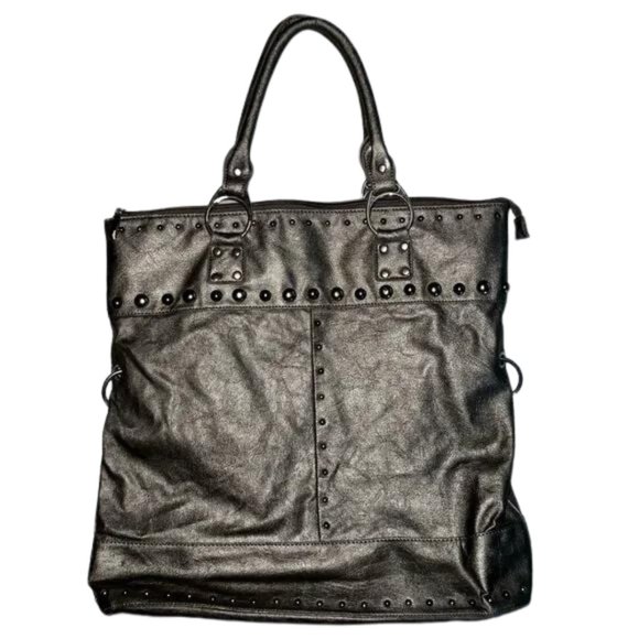 Gunmetal Industrial Style Studded Bag - Picture 1 of 12